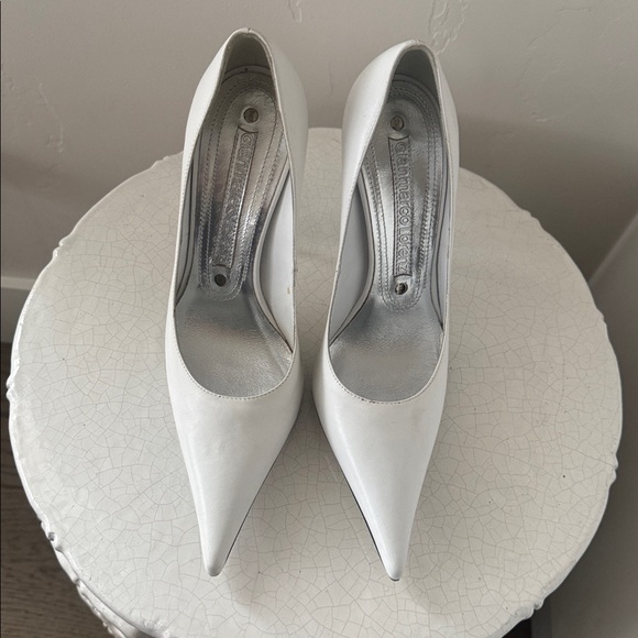 Gianmarco Lorenzi White Leather Stiletto Heels Pointed Toe Corset Soles Size 36 - Picture 2 of 12